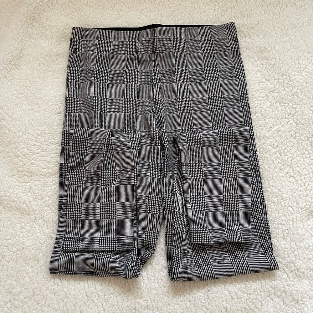 zara black and white plaid leggings